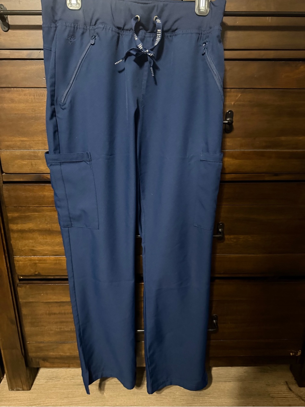 Med Couture Navy Straight Leg Cargo Scrub Pants